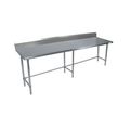 Bk Resources Stainless Steel Work Table W/Open Base, Plastic Feet 5 Riser 96"Wx30"D SVTR5OB-9630